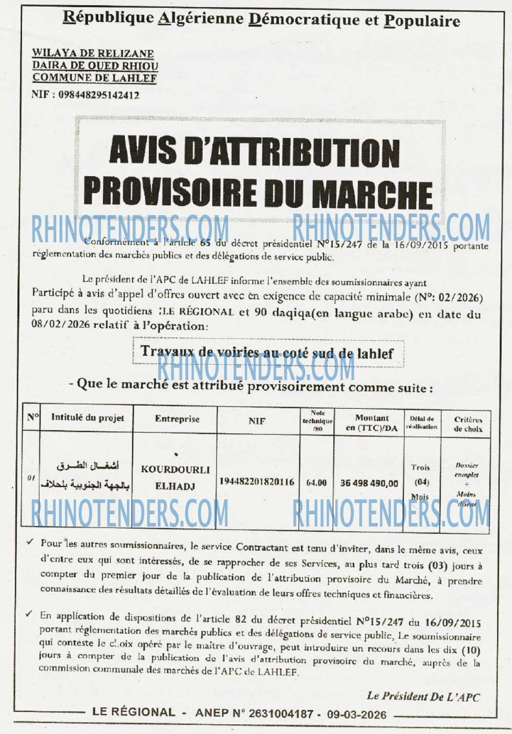 LE REGIONAL