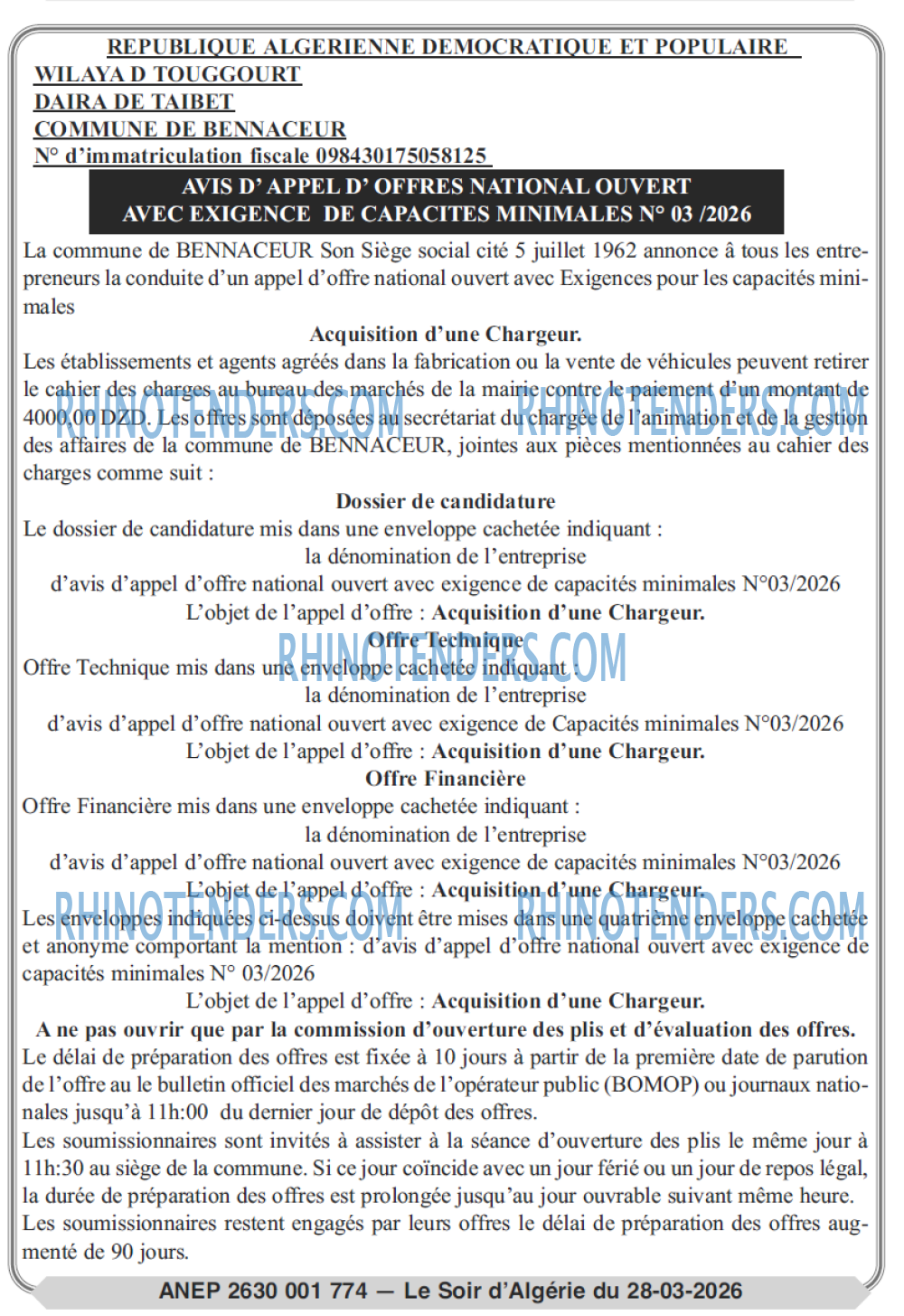 LE SOIR D'ALGERIE