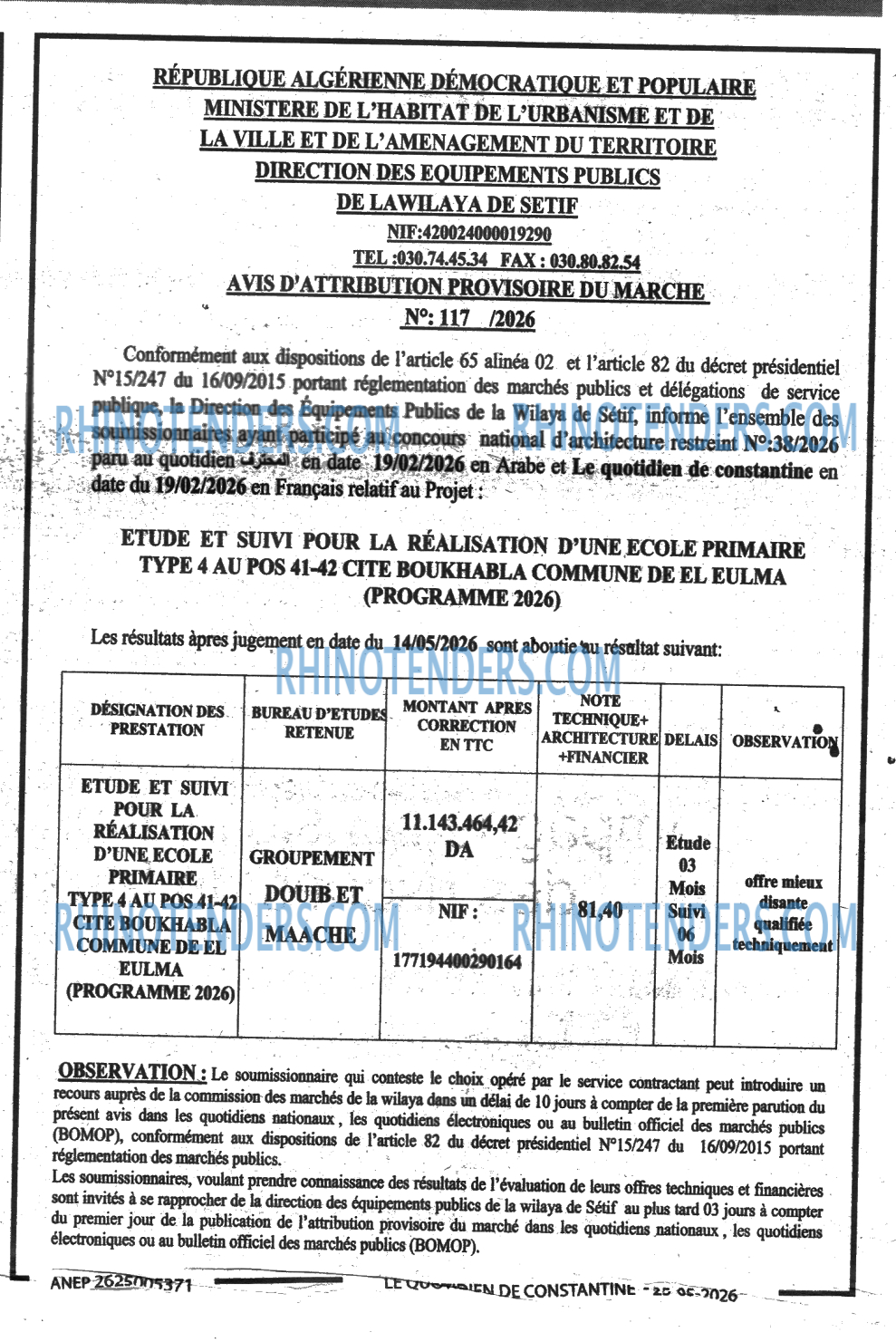 LE QUOTIDIEN DE CONSTANTINE