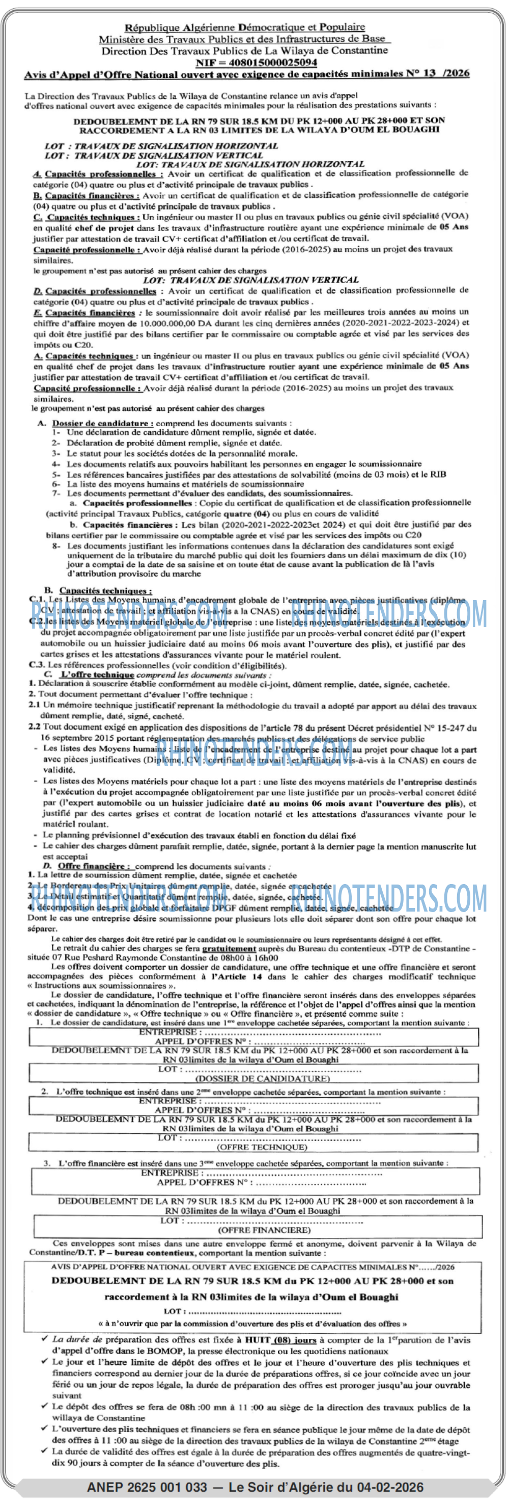 LE SOIR D'ALGERIE