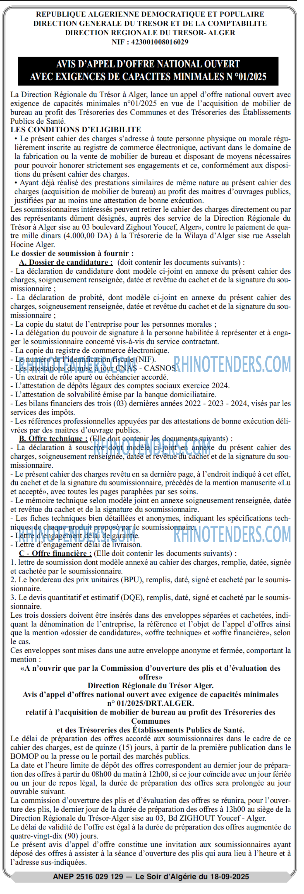 LE SOIR D'ALGERIE