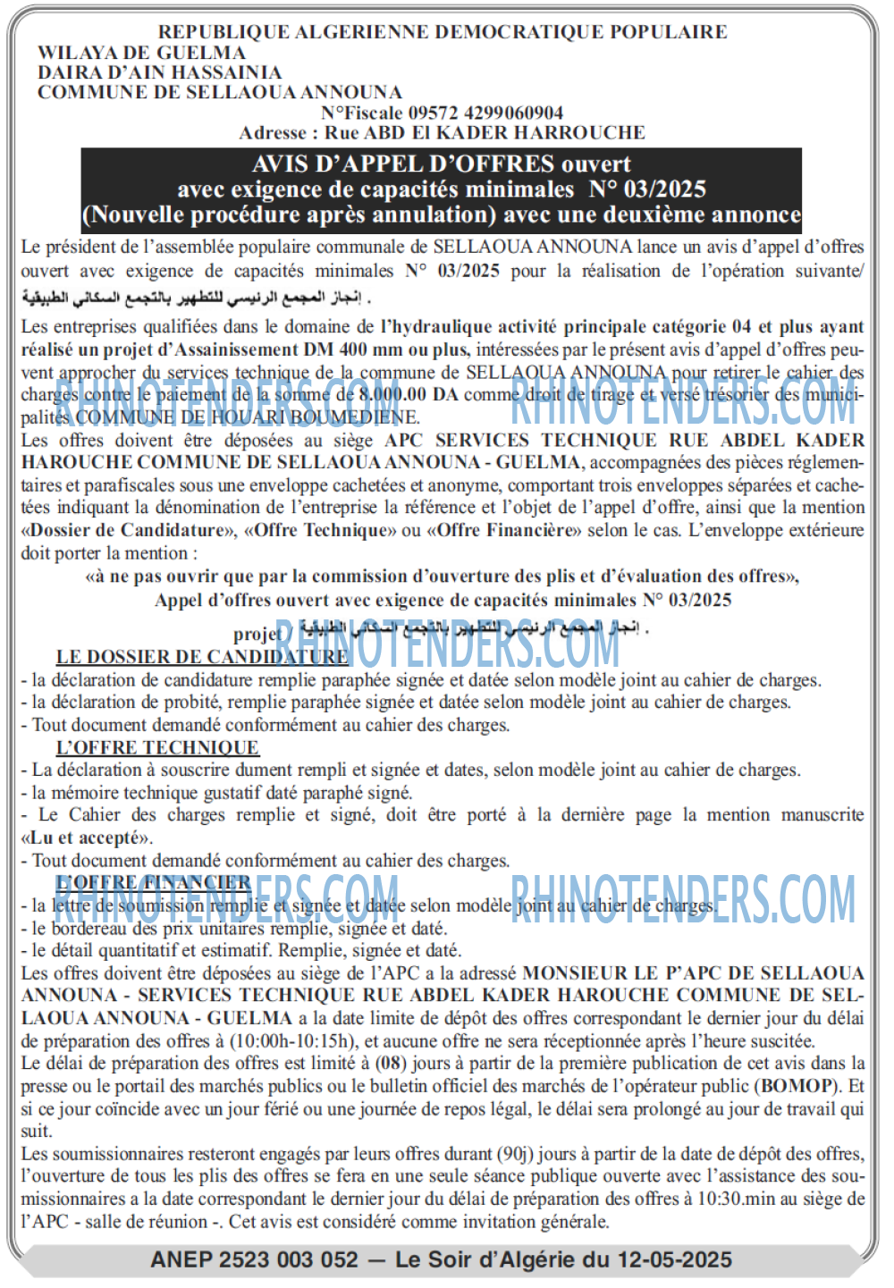 LE SOIR D'ALGERIE