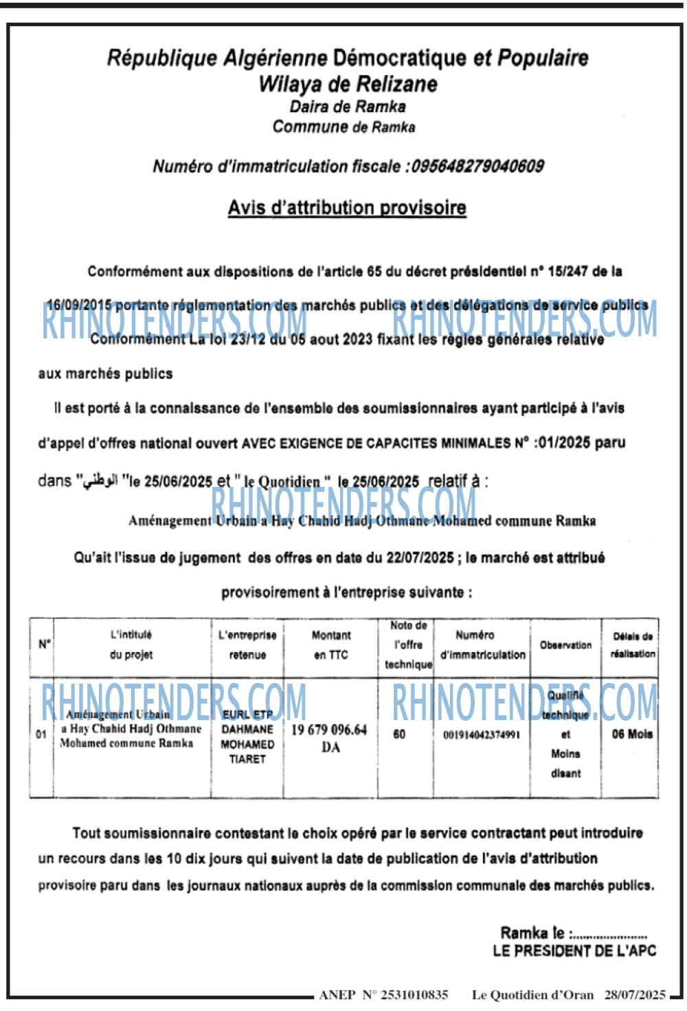 LE QUOTIDIEN DE CONSTANTINE