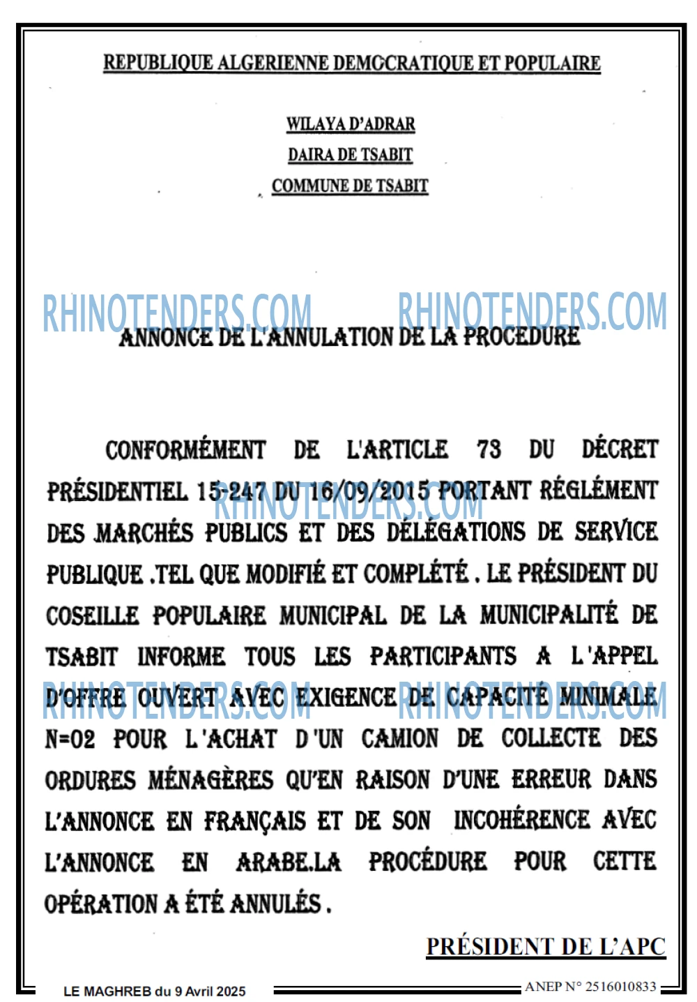 Le Courrier d'Algerie