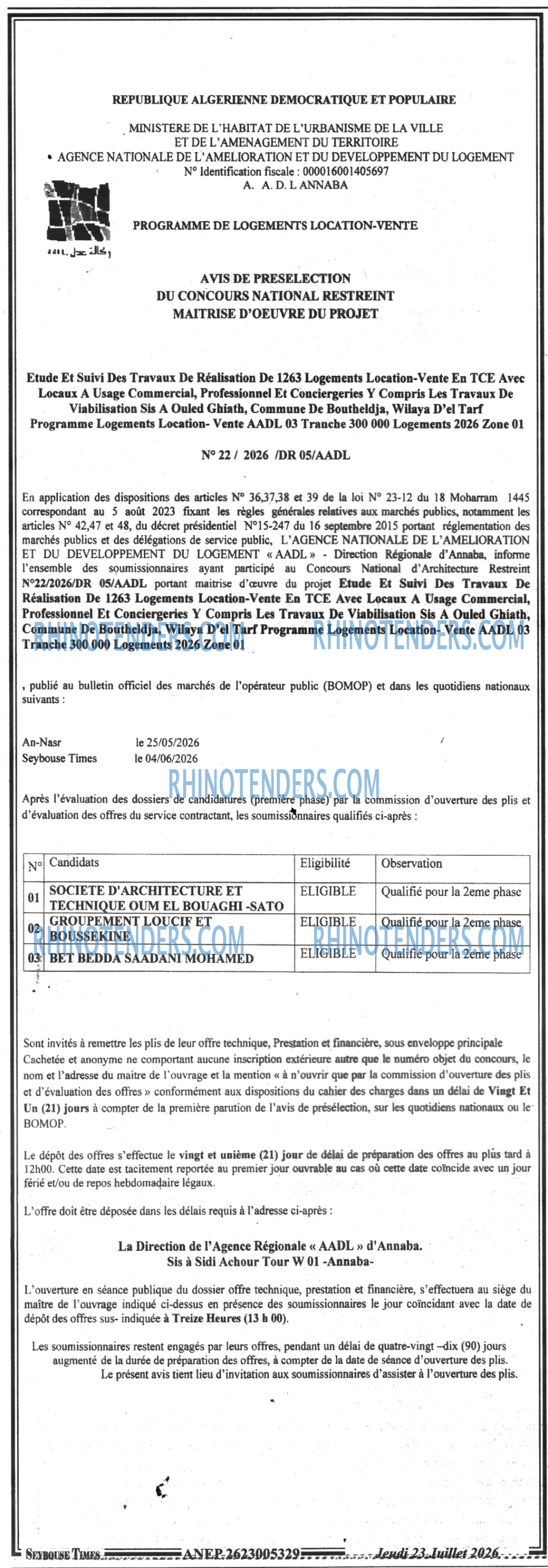 SEYBOUSSE TIMES