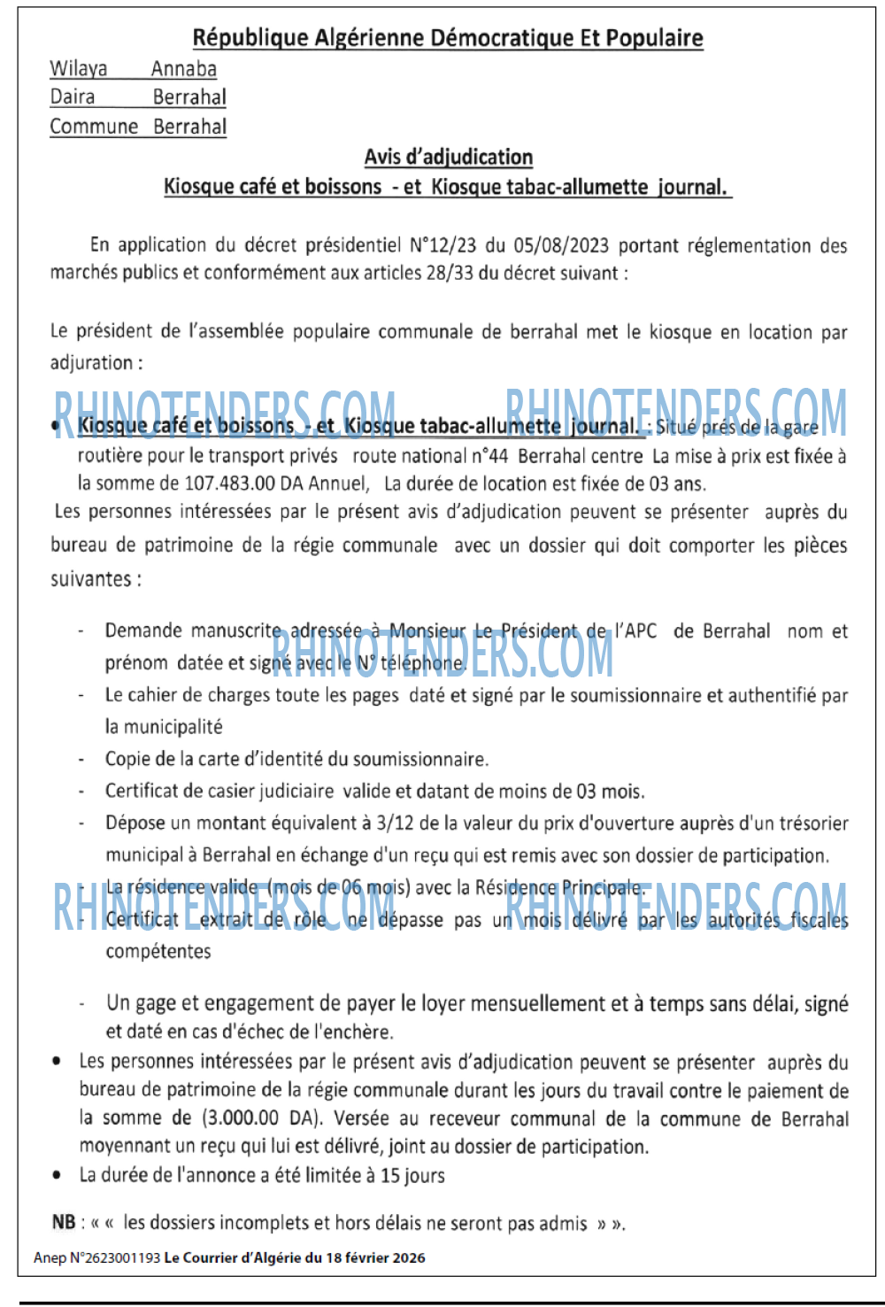 Le Courrier d'Algerie