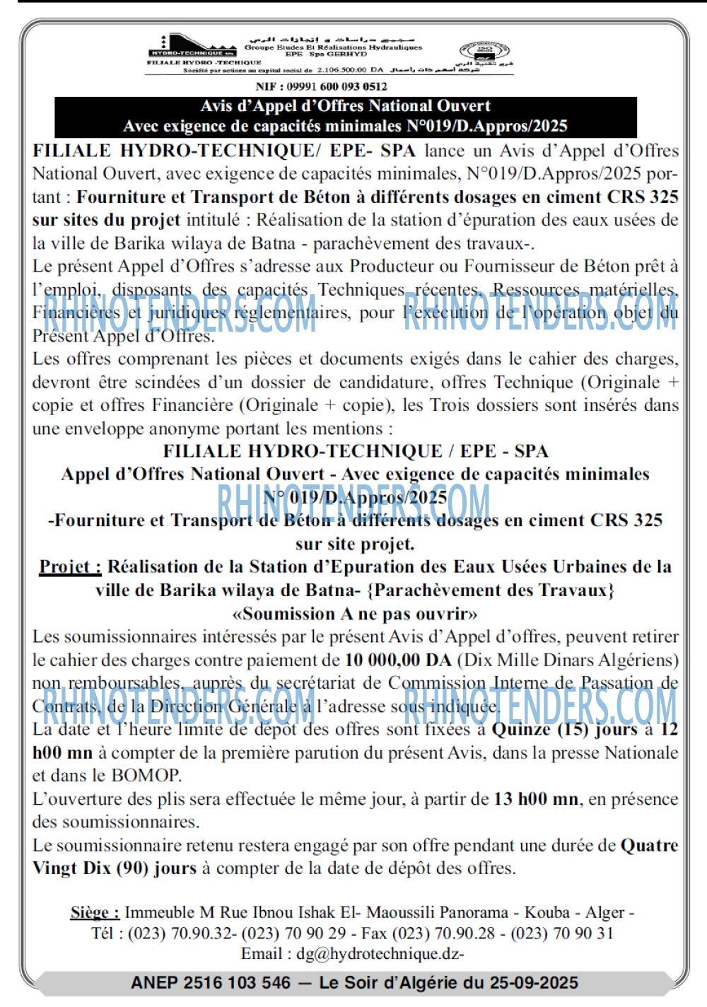 LE SOIR D'ALGERIE