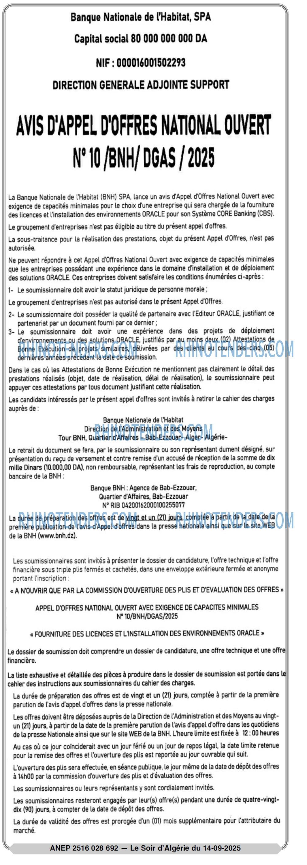 LE SOIR D'ALGERIE