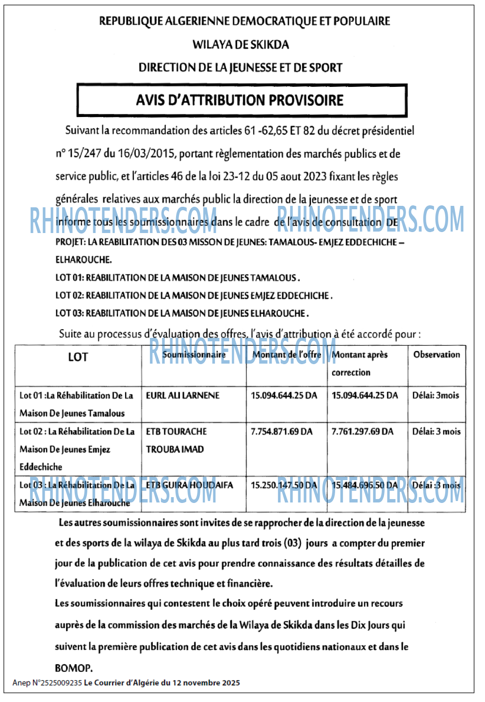 Le Courrier d'Algerie