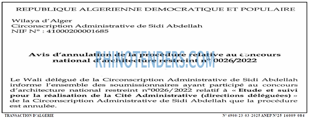 TRANSACTION D'ALGERIE