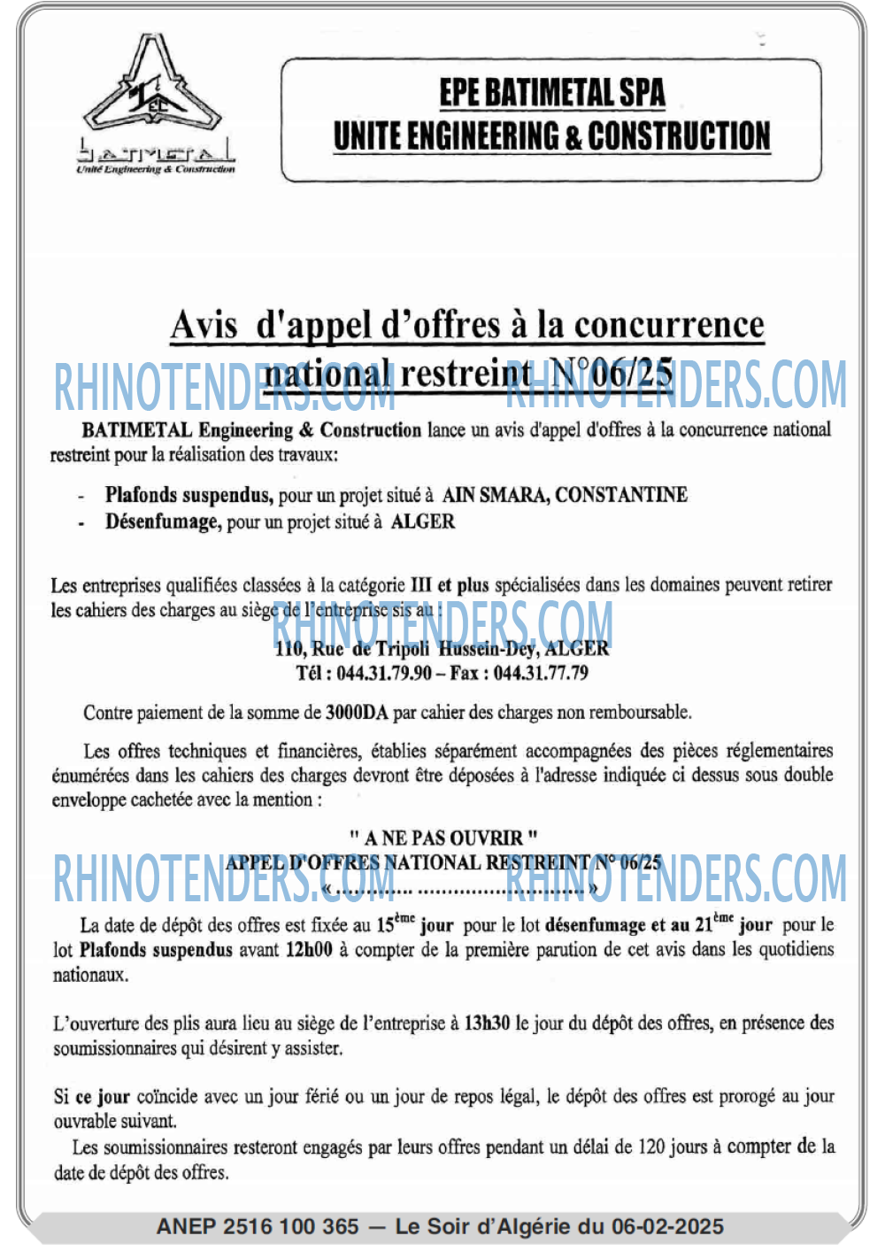 LE SOIR D'ALGERIE