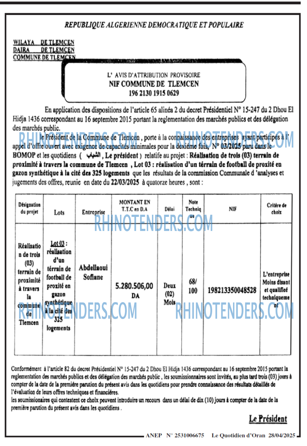 Le Quotidien d'Oran