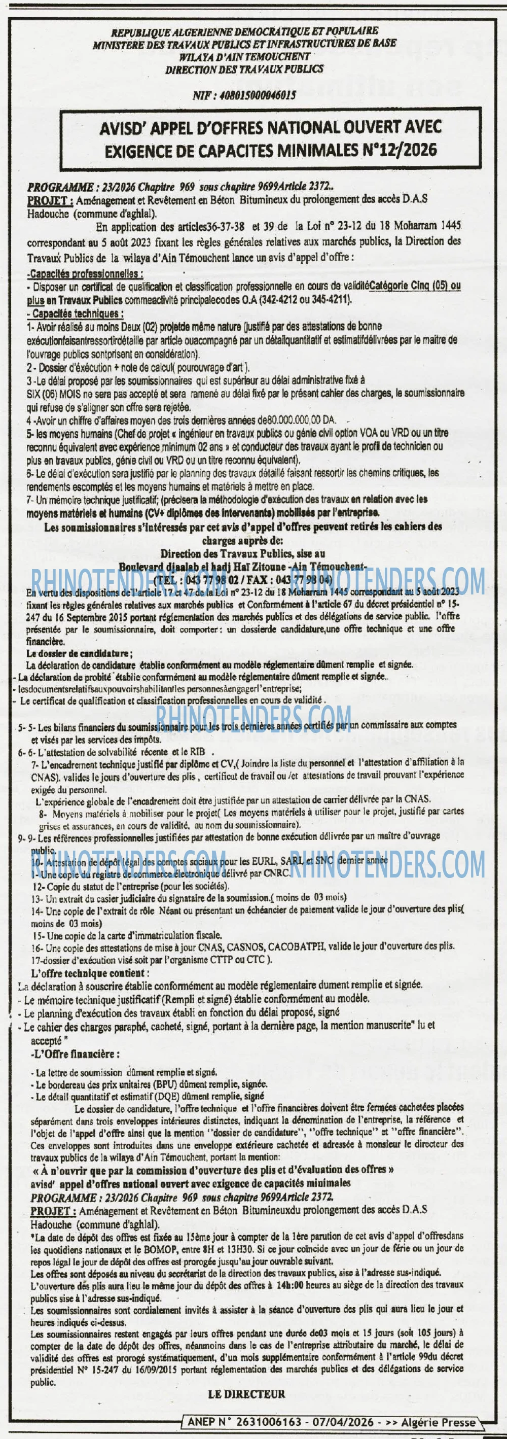 ALGERIE PRESSE