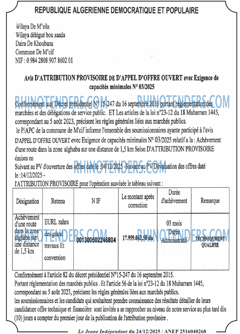 Jeune Independant