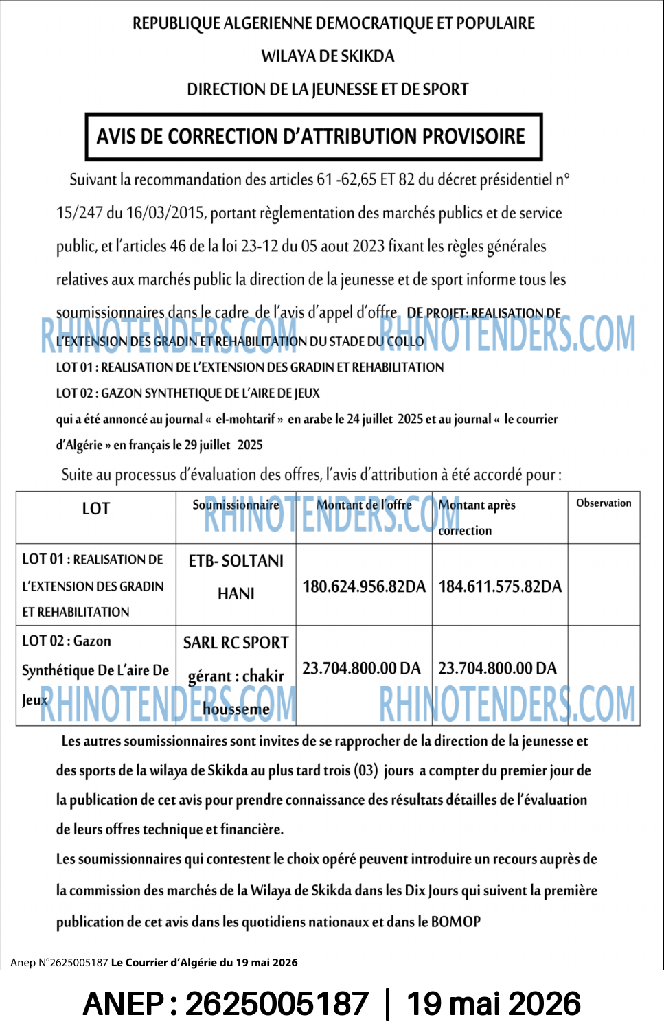 Le Courrier d'Algerie