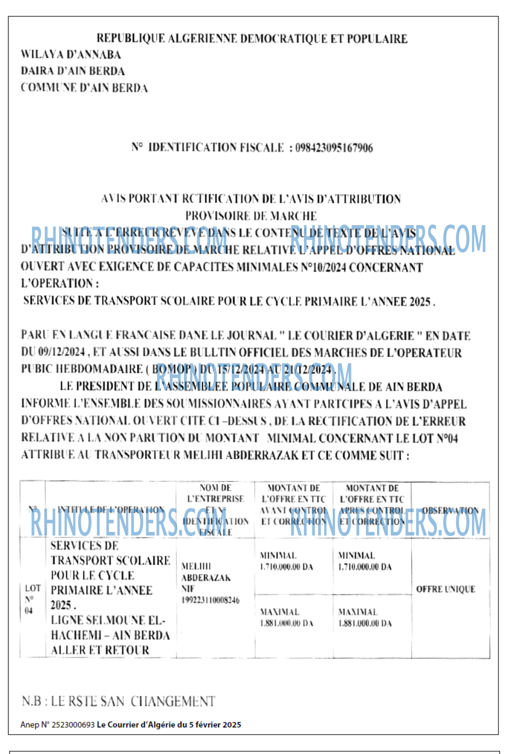 Le Courrier d'Algerie