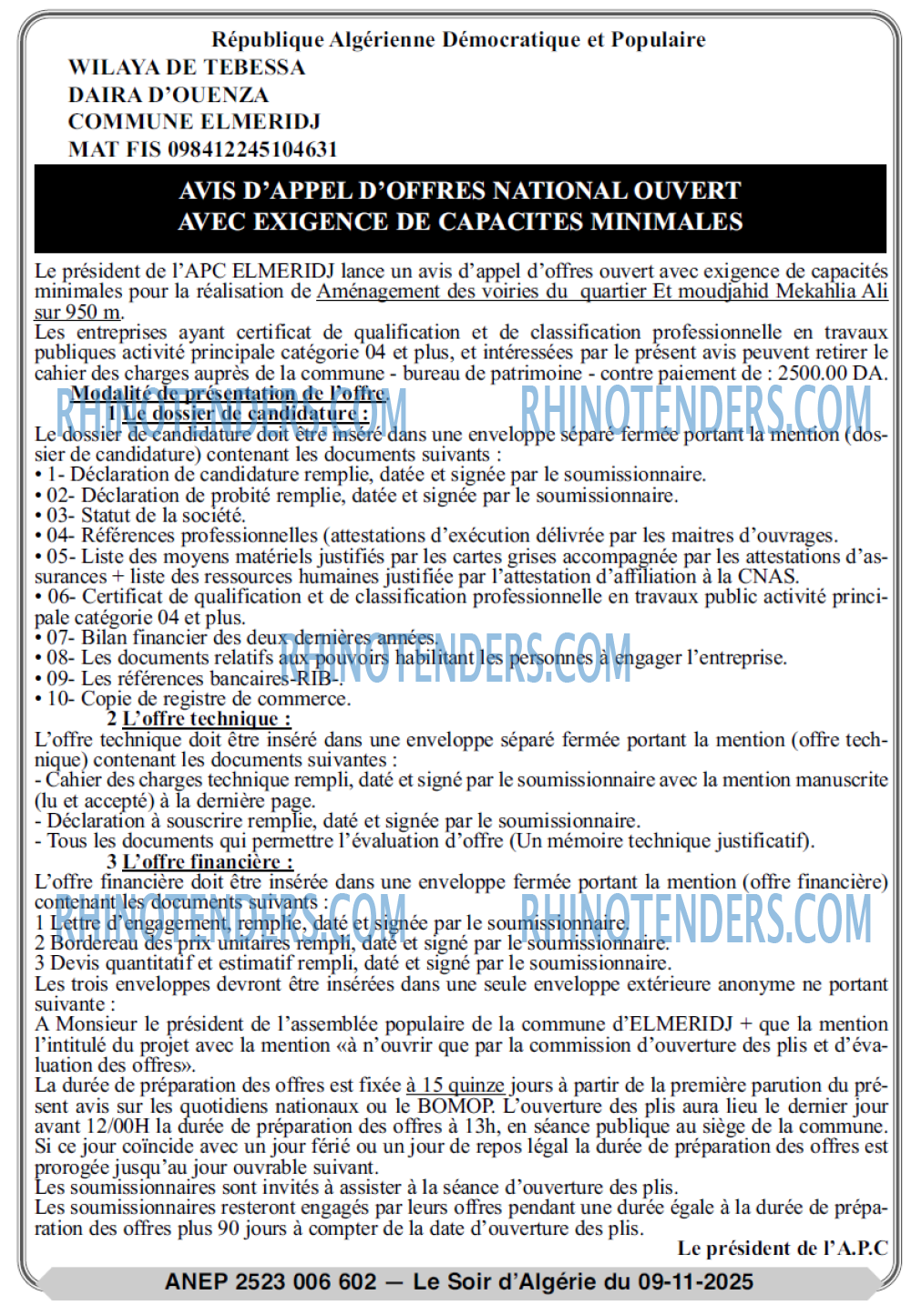 LE SOIR D'ALGERIE