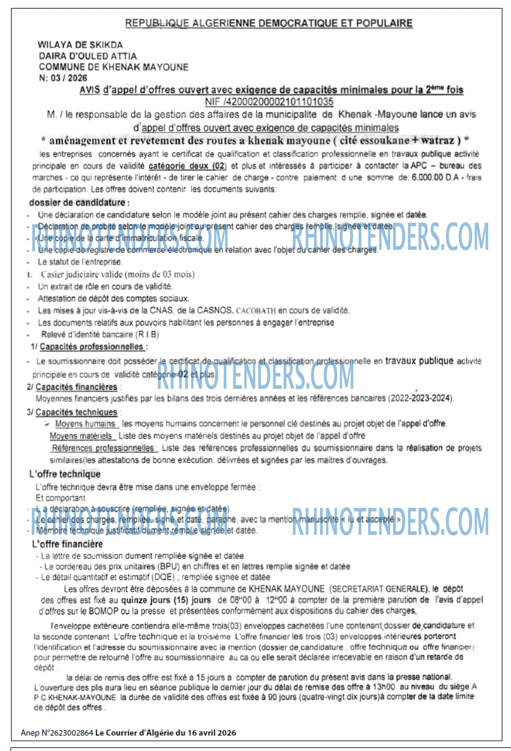 Le Courrier d'Algerie