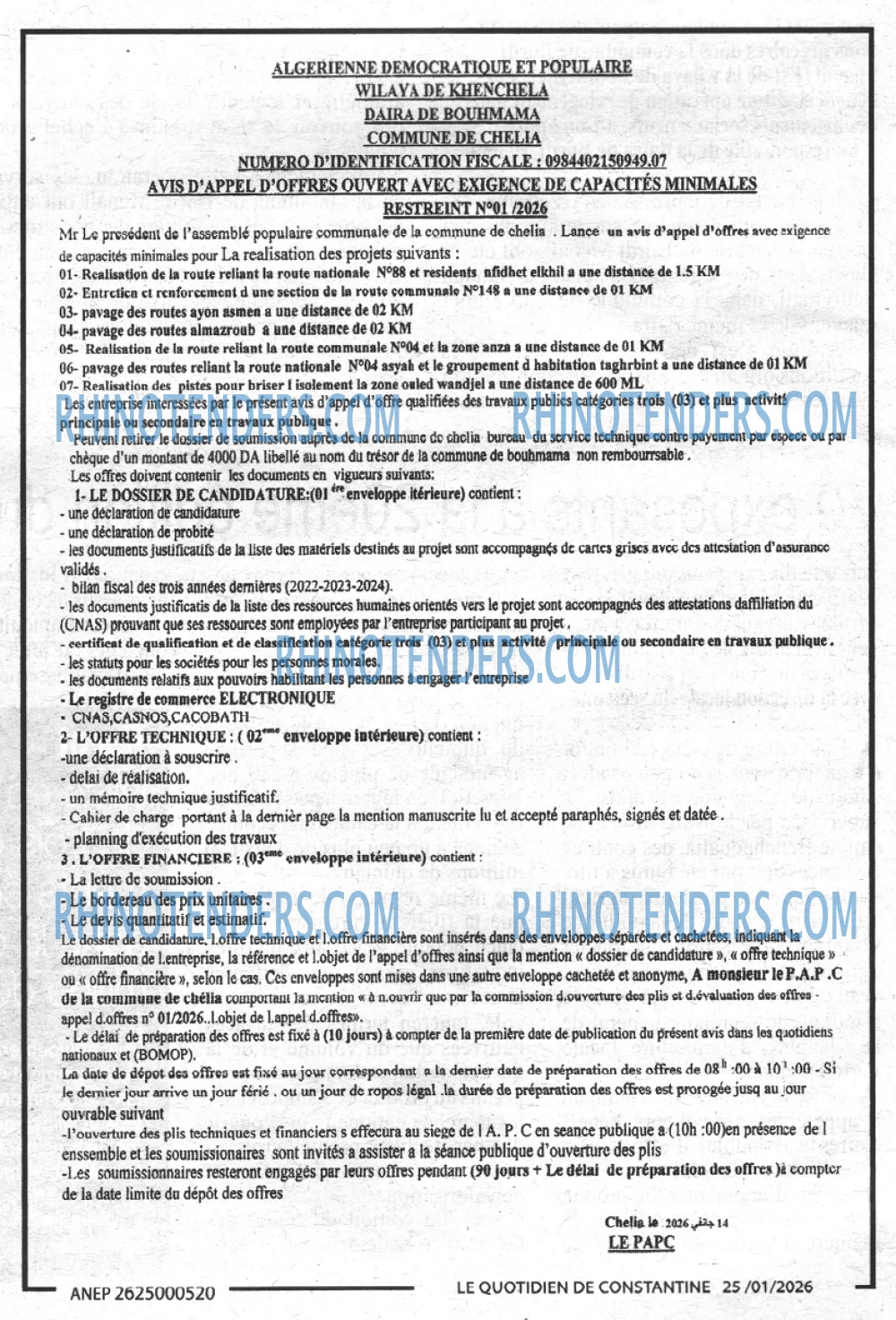 LE QUOTIDIEN DE CONSTANTINE