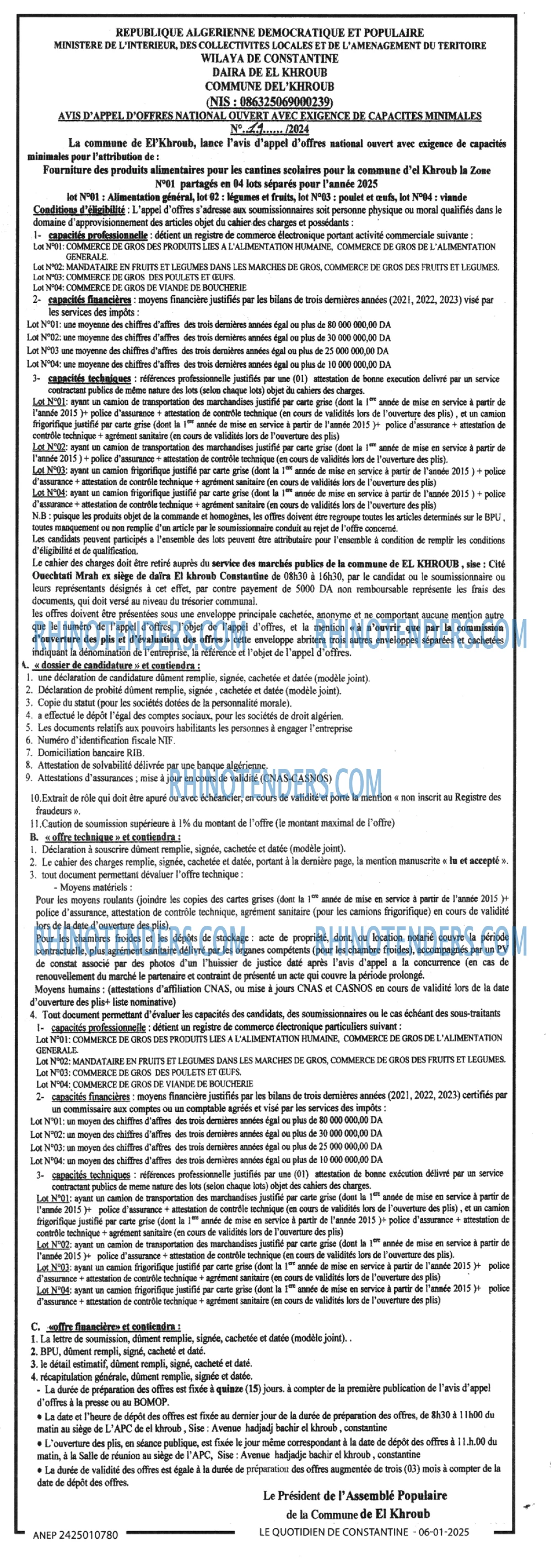 LE QUOTIDIEN DE CONSTANTINE