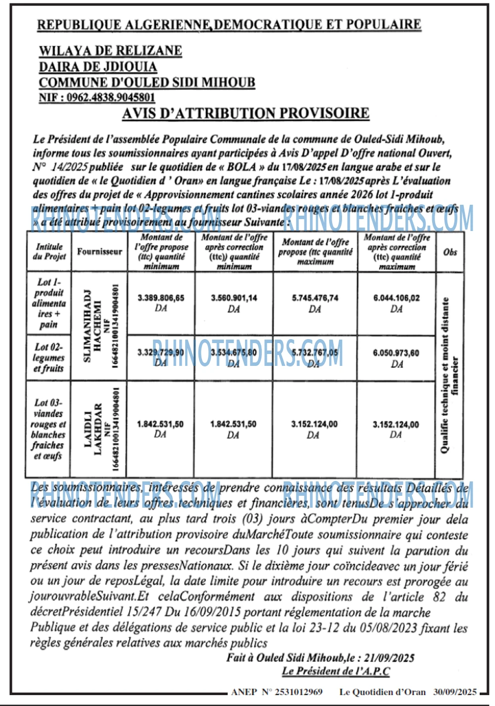 Le Quotidien d'Oran