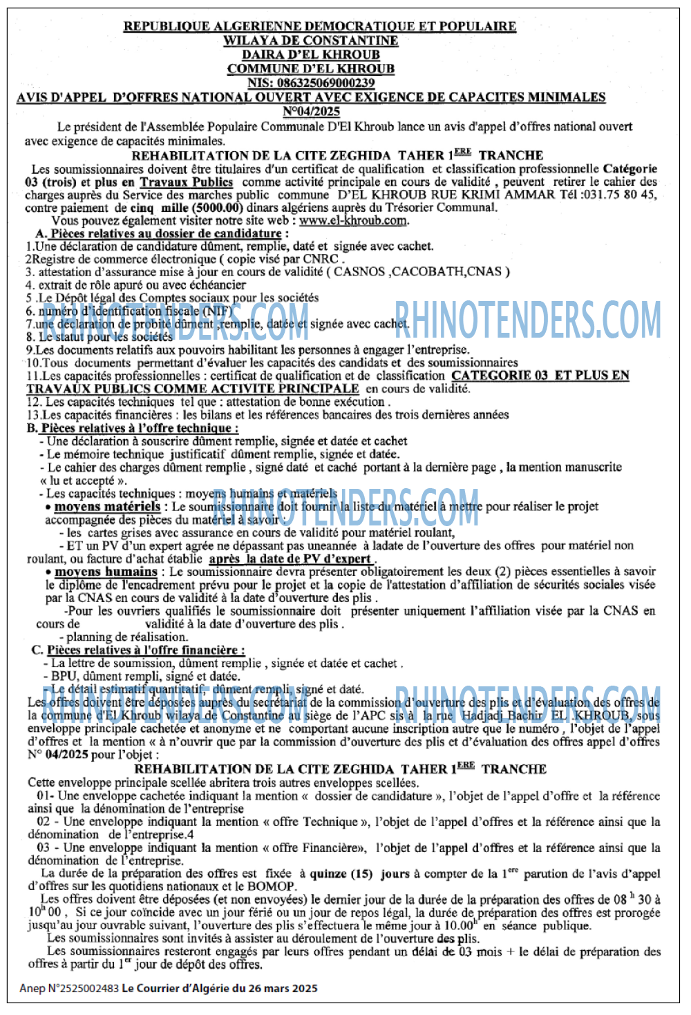Le Courrier d'Algerie