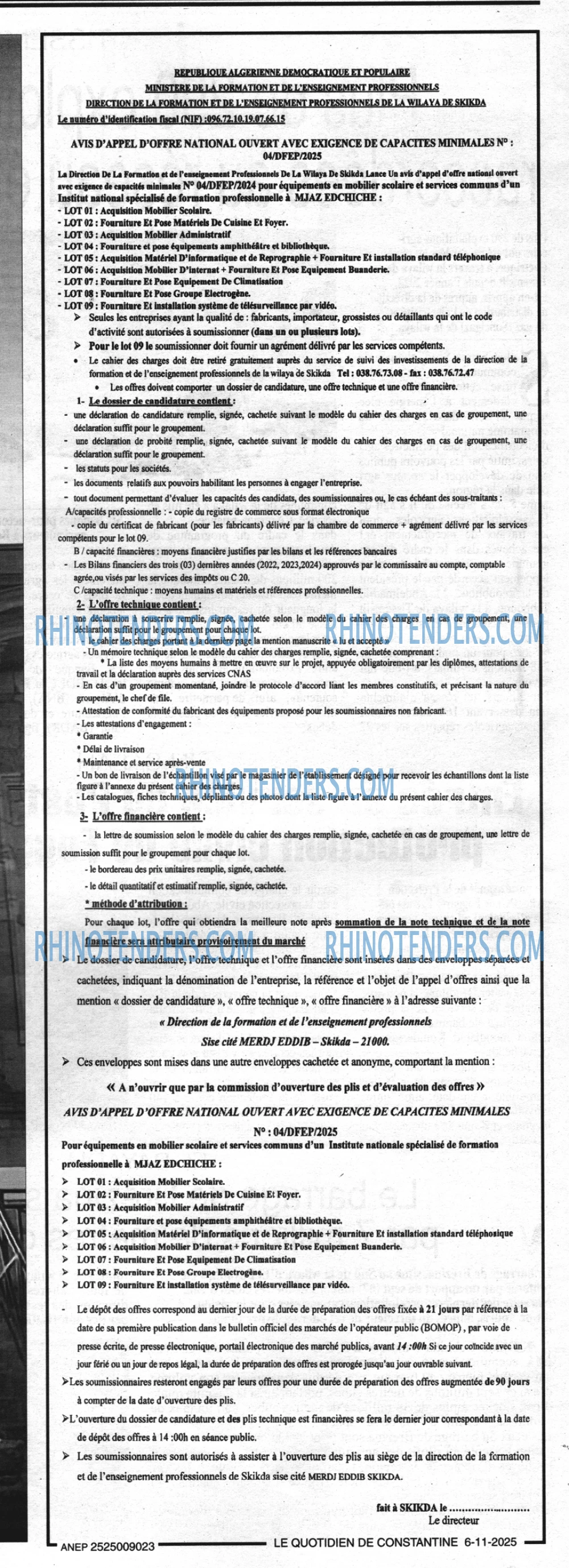 LE QUOTIDIEN DE CONSTANTINE