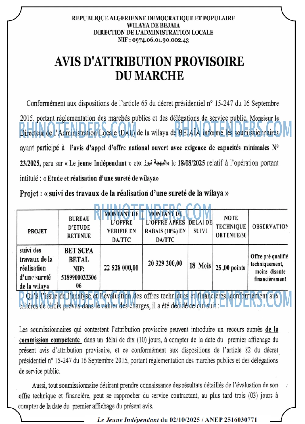 Le jeune indépendant