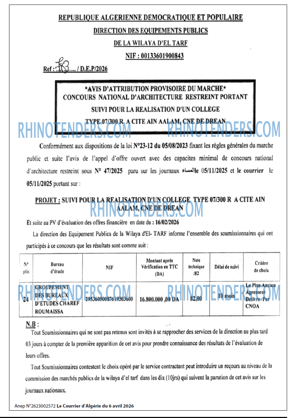 Le Courrier d'Algerie