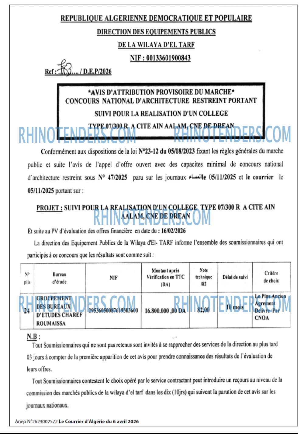 Le Courrier d'Algerie