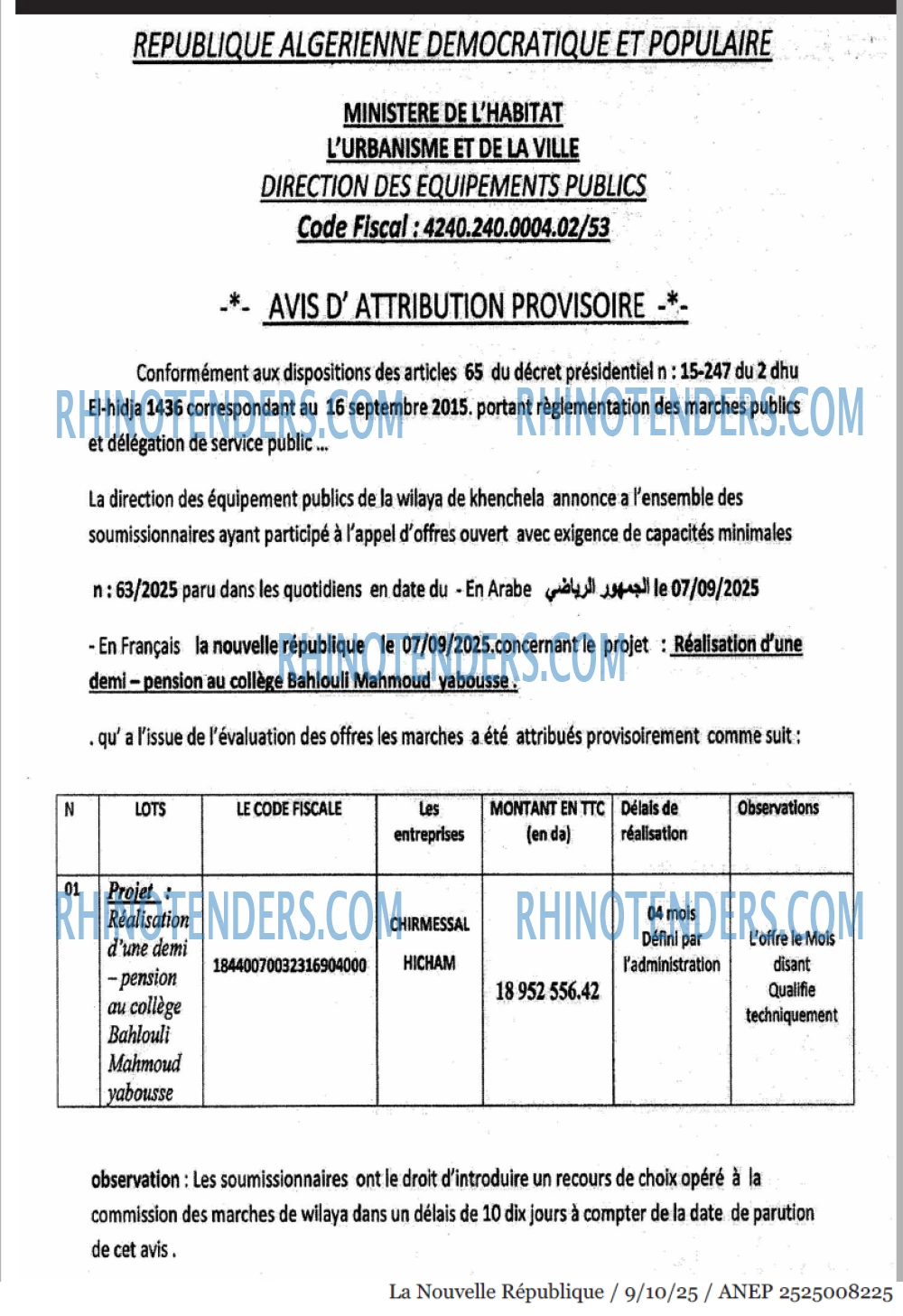 NOUVELLE REPUBLIQUE