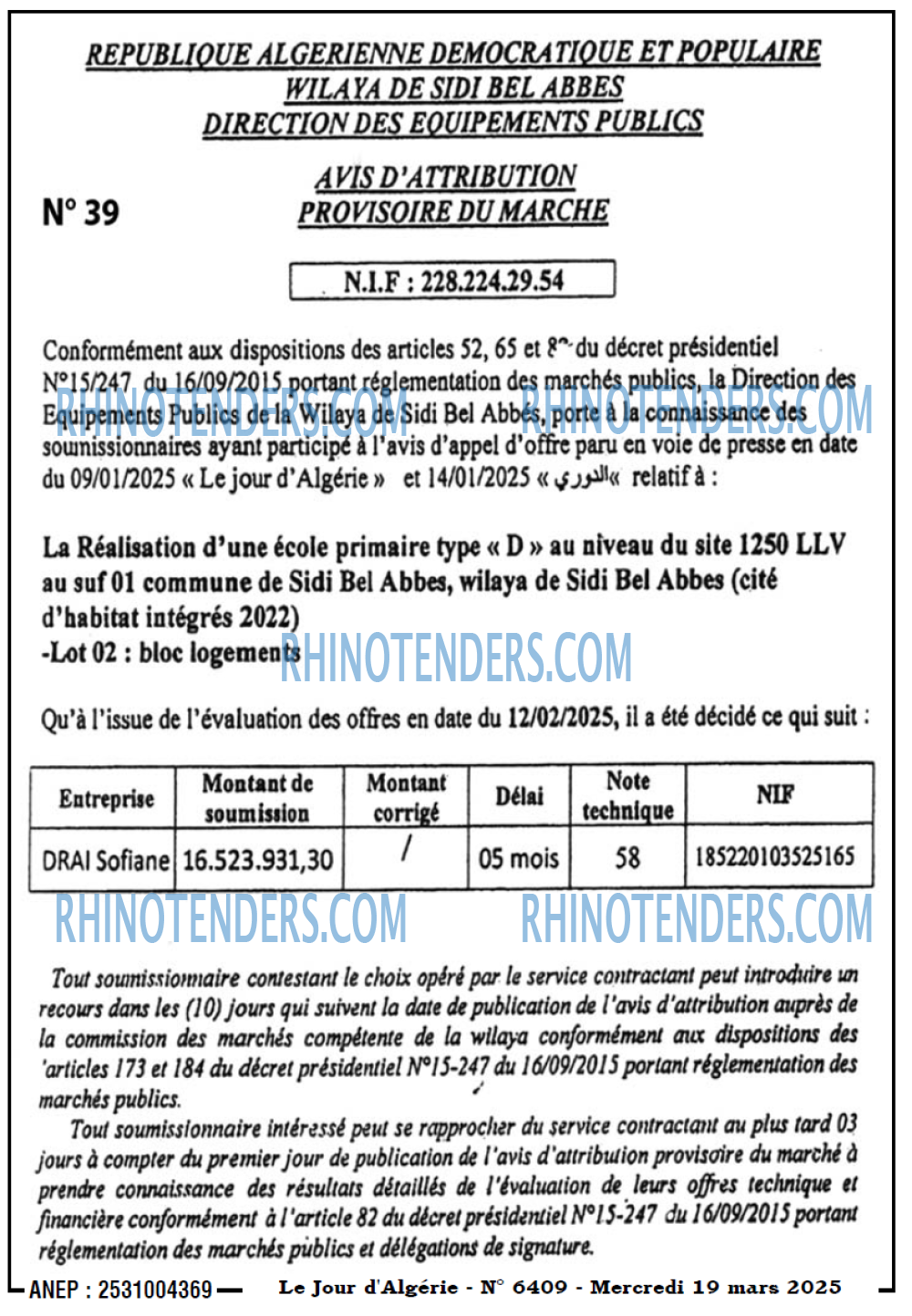 Le Jour d'Algérie