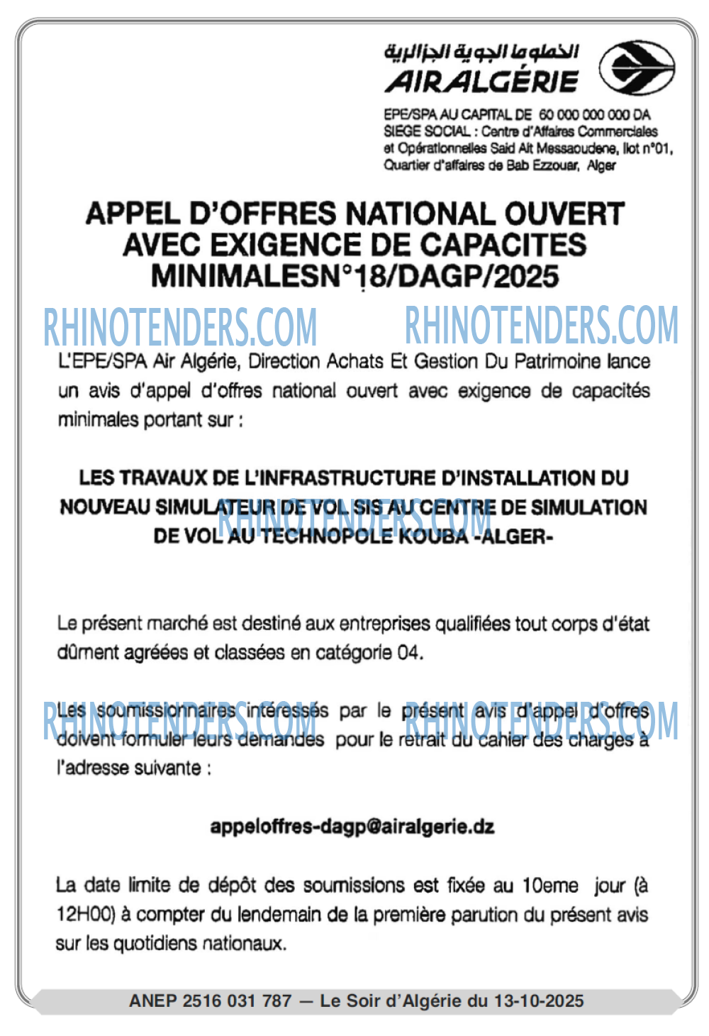 LE SOIR D'ALGERIE