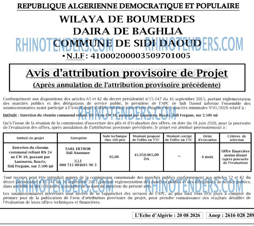 L'ECHO D'ALGERIE