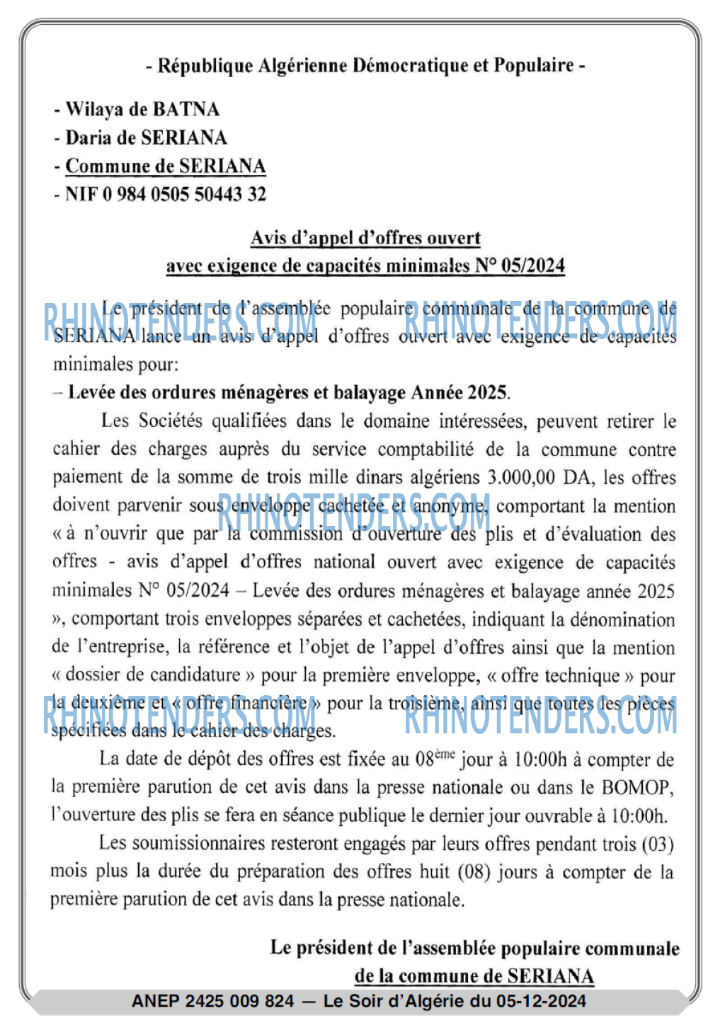 LE SOIR D'ALGERIE