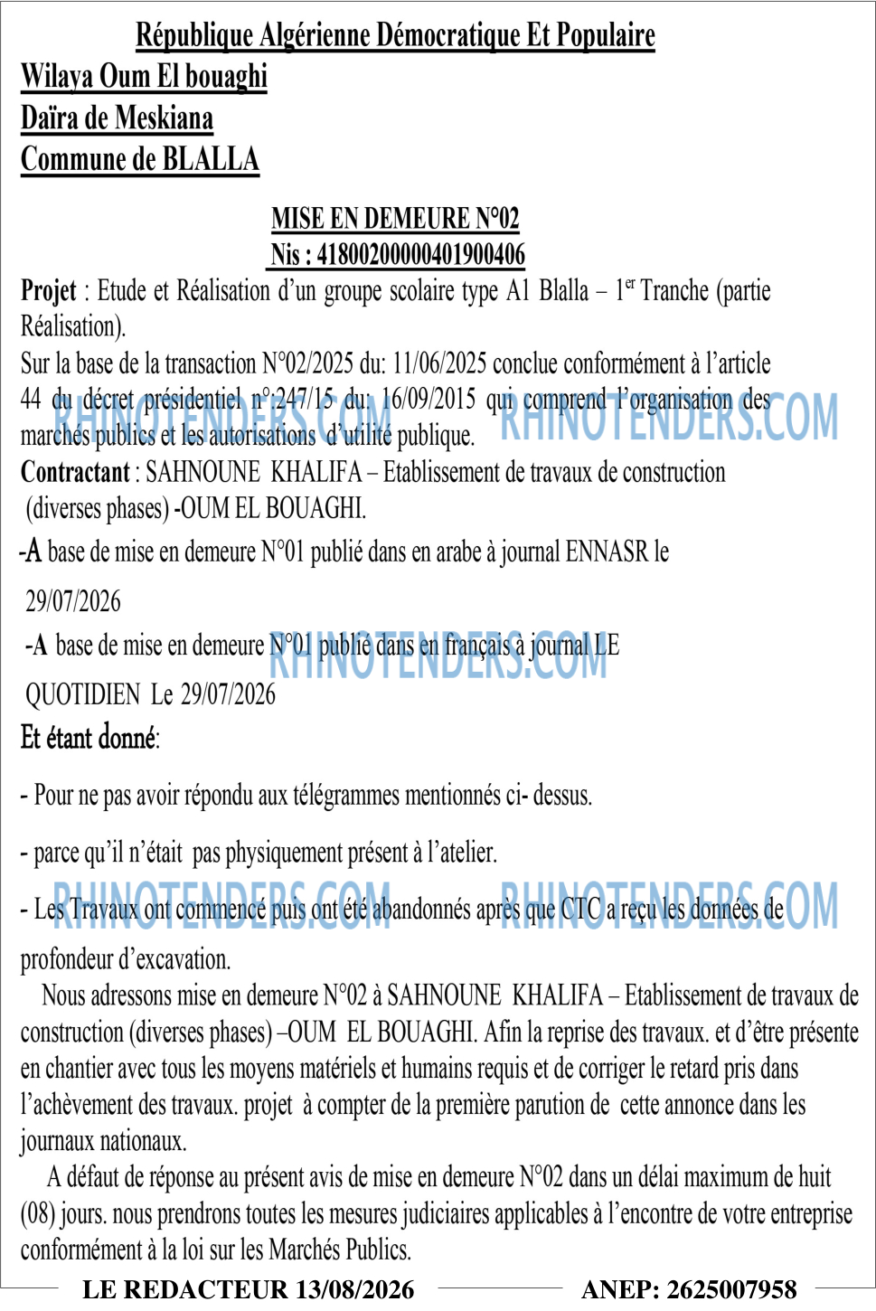 LE REDACTEUR