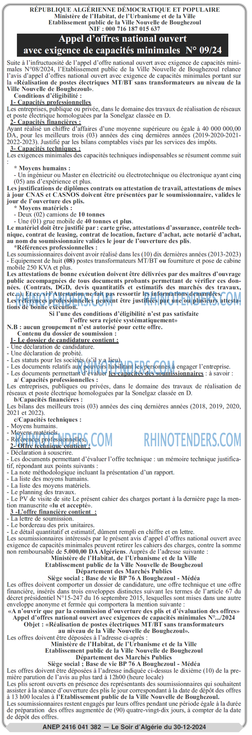 LE SOIR D'ALGERIE