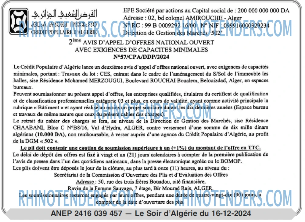 LE SOIR D'ALGERIE