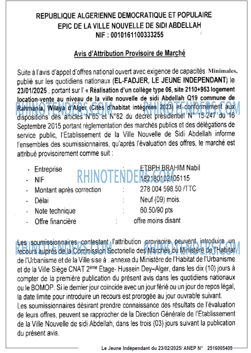 Le jeune indépendant