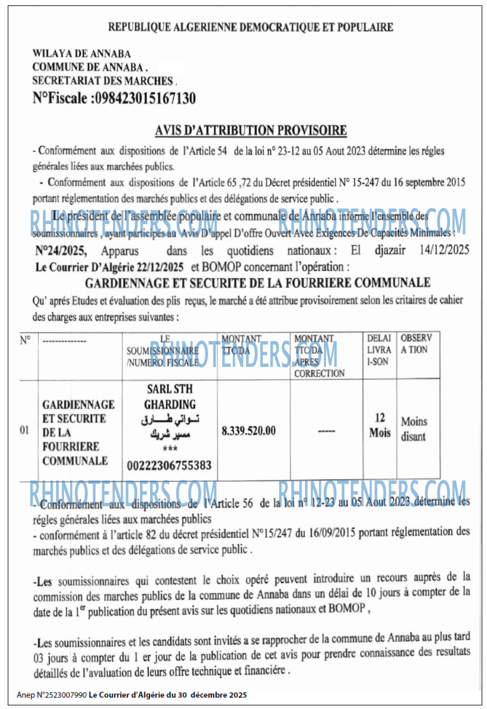 Le Courrier d'Algerie