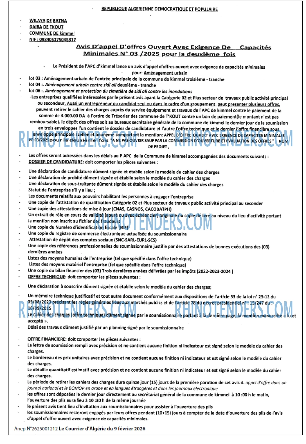 Le Courrier d'Algerie