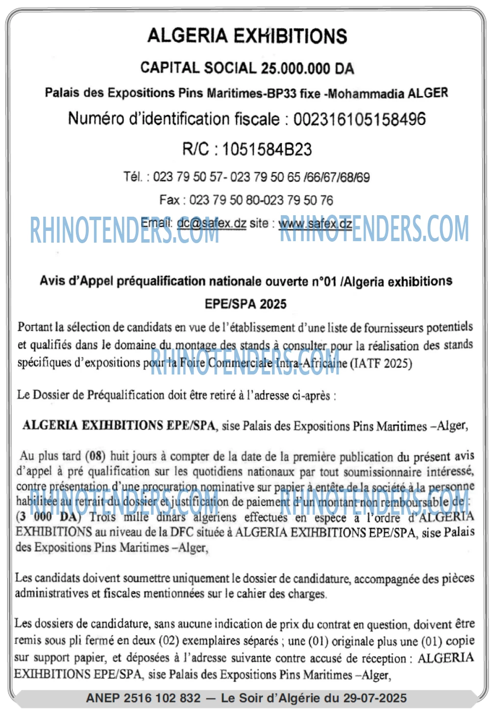 LE SOIR D'ALGERIE