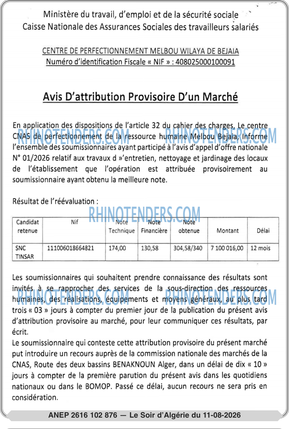 LE SOIR D'ALGERIE
