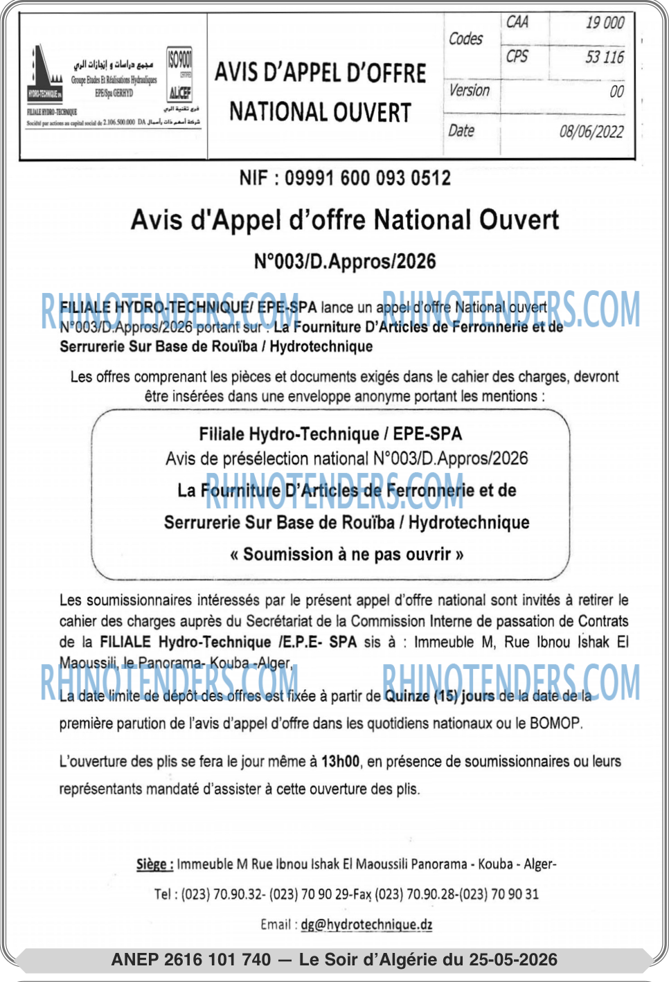 LE SOIR D'ALGERIE
