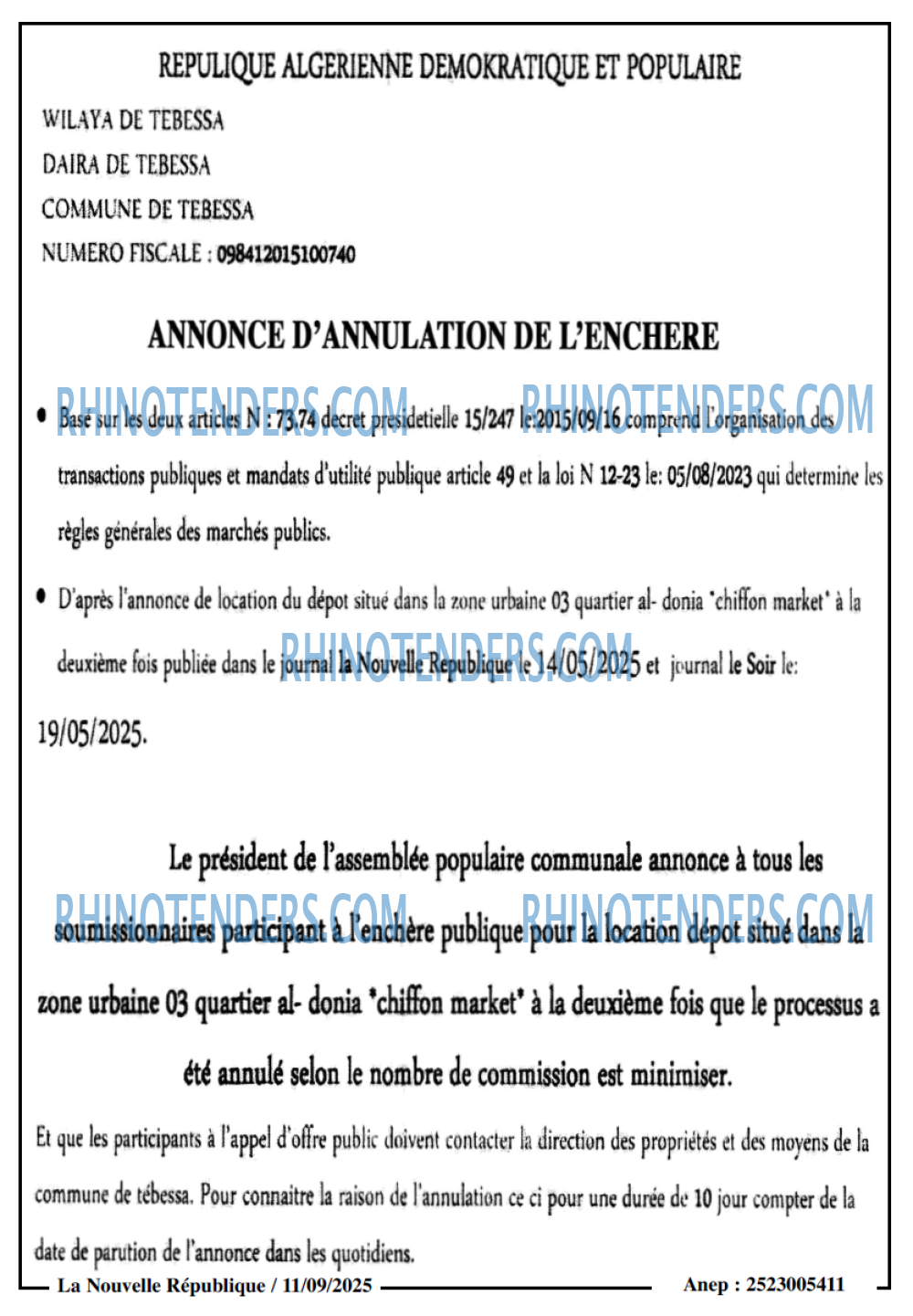 NOUVELLE REPUBLIQUE