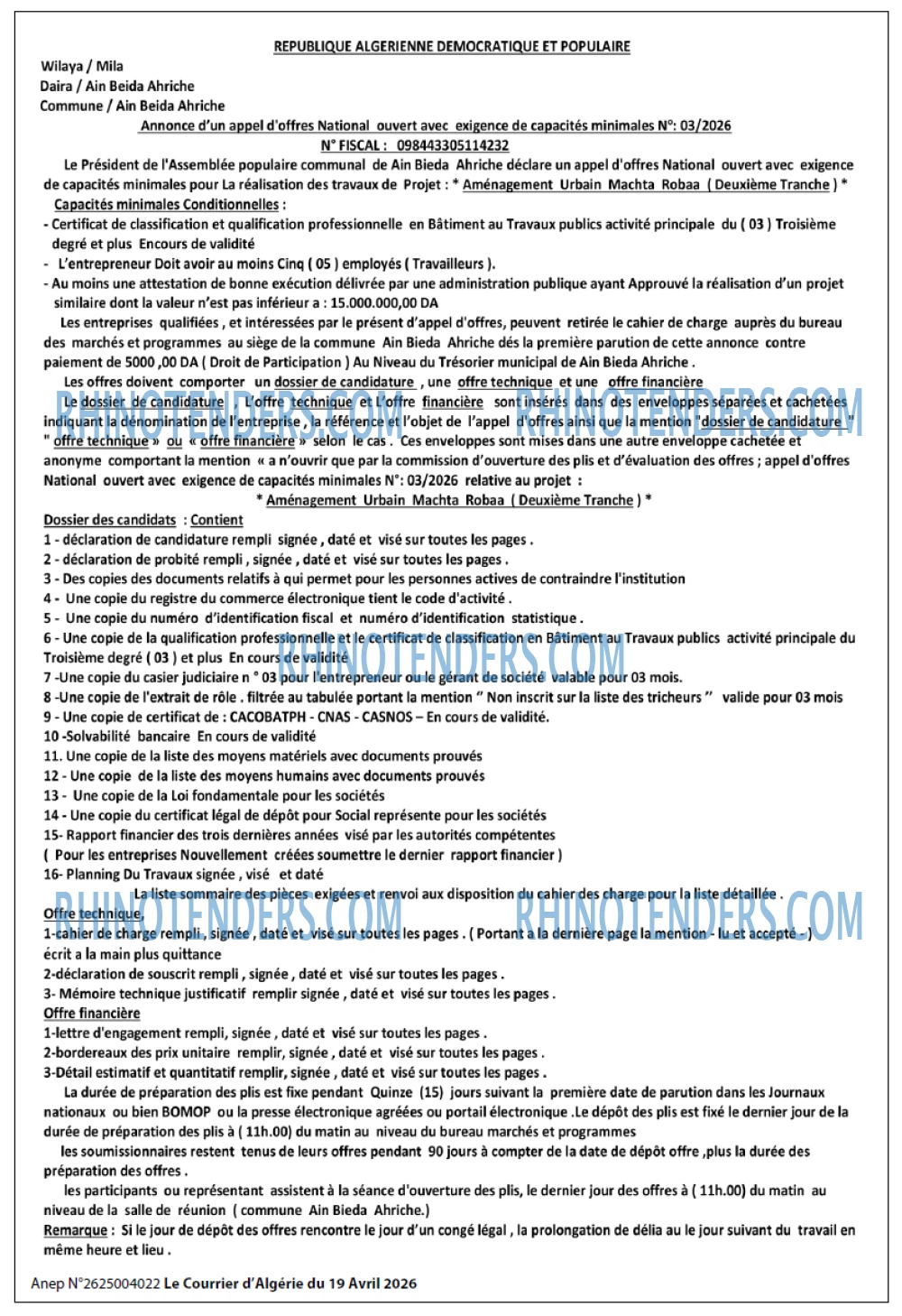 Le Courrier d'Algerie