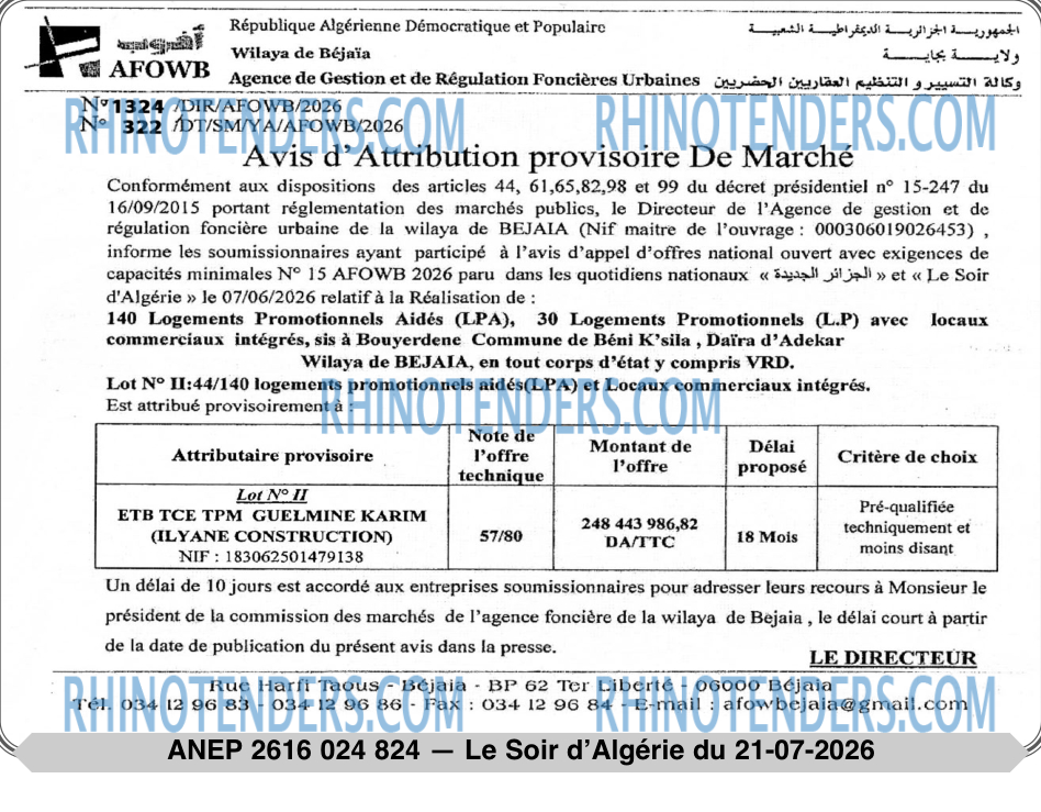 LE SOIR D'ALGERIE