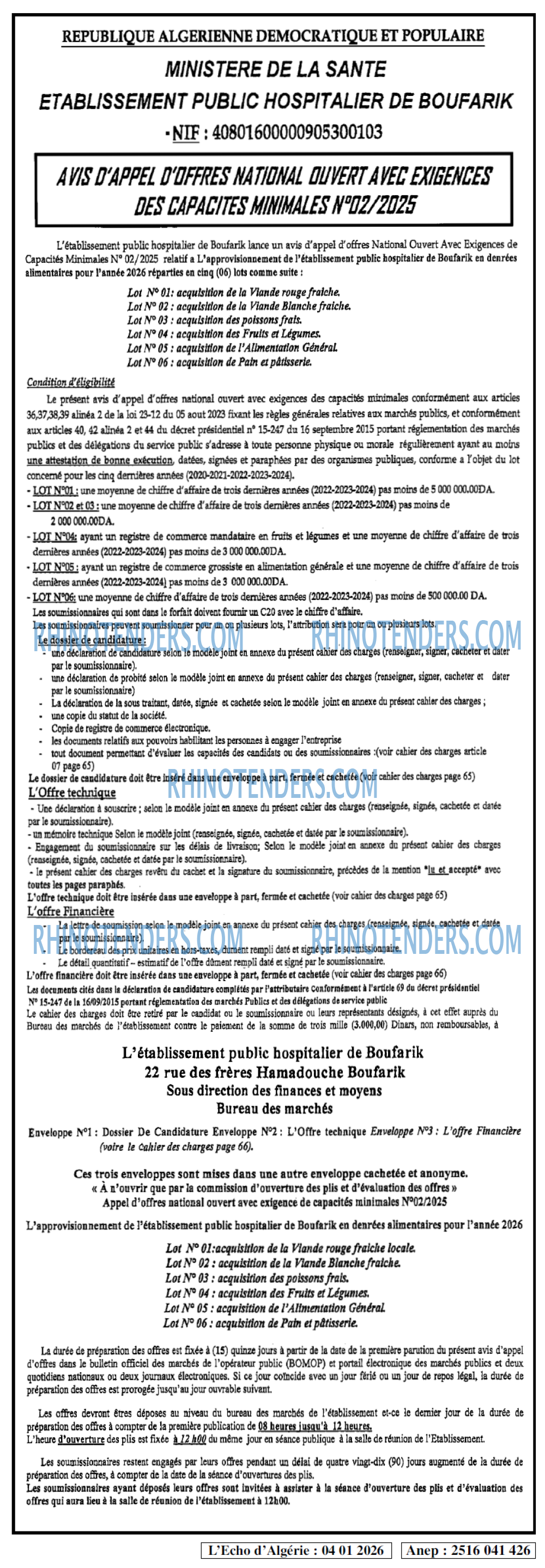 L'ECHO D'ALGERIE