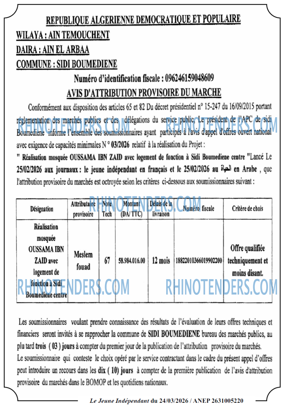 Le jeune indépendant