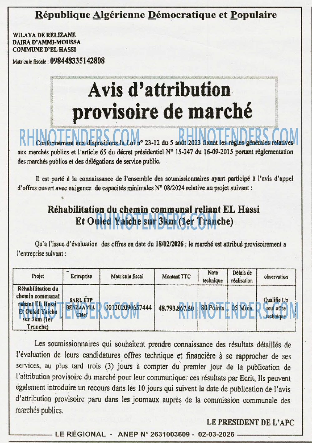 LE REGIONAL